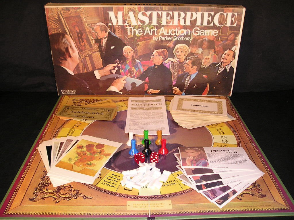 the Classic Art Auction Game Masterpiece 1996 Edition Parker Brothers