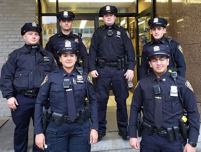 Blue hair police officer in New York City - wide 11